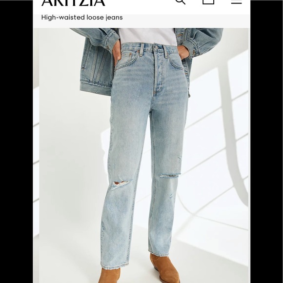 Aritzia Denim Forum Joni denim in picture this bleu rip wash size 29. - Picture 1 of 6